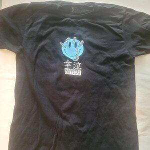 OhitsTeddy Happy Cry Graphic T-Shirt Black Size Small Tee Great Design